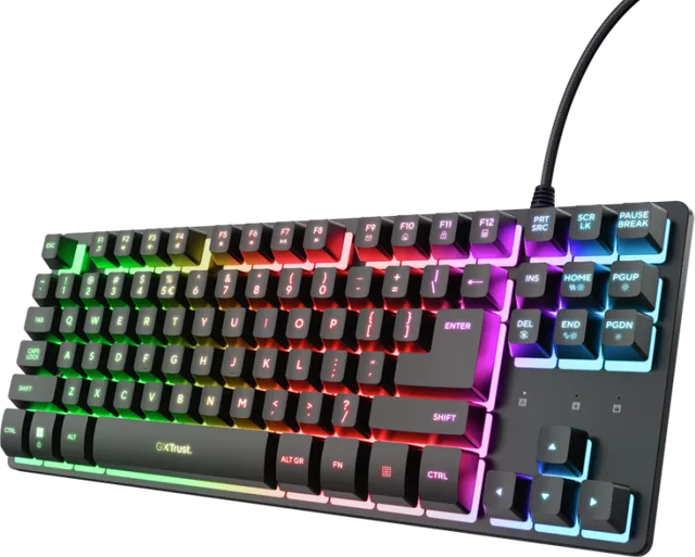 Tastatura Gaming Trust GXT 833 Thado TKL, RGB, USB, Negru, EN US