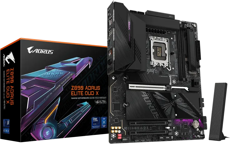 Placa de baza Gigabyte Z890 Aorus Elite DUO X, LGA 1851, DDR5, ATX