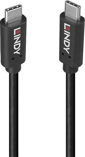 Cablu Lindy 36975, USB C/ USB C, 0.5 m, Negru