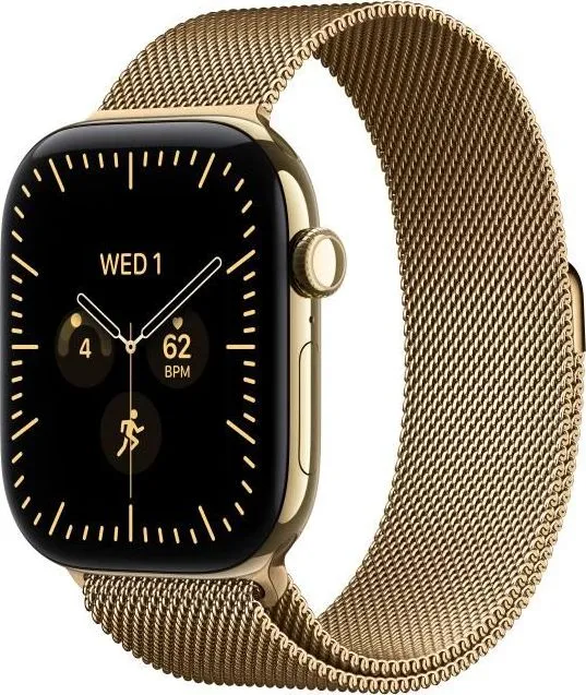Apple Watch Series 12 GPS + Cellular 42mm Radiant Gold Titanium Case with Radiant Gold Milanese Loop