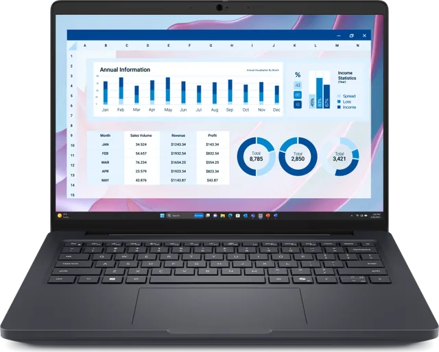 Laptop Business DELL Pro Max 14 MC14255, cu procesor Ryzen AI 7 PRO 350, 14'', 16 GB LPDDR5x, 512 GB SSD