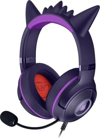 Casti Gaming Head-band Razer Kraken Kitty V2 - Pokemon Gengar Ed., Wireless/Wired, Noise Canceling, Roz