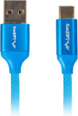 Cablu Lanberg CA-USBO-22CU-0018-BL, USB A/ USB C, 1.8 m, Albastru