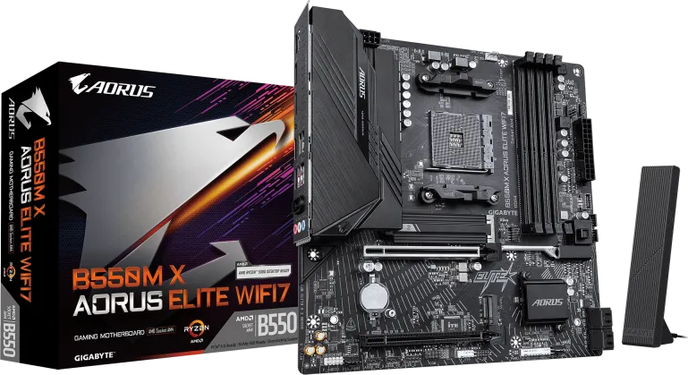 Placa de baza Gigabyte B550M X Aorus Elite WIFI7, Socket AM4, DDR4, Micro-ATX