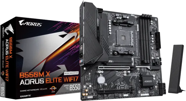 Placa de baza Gigabyte B550M X Aorus Elite WIFI7, Socket AM4, DDR4, Micro-ATX