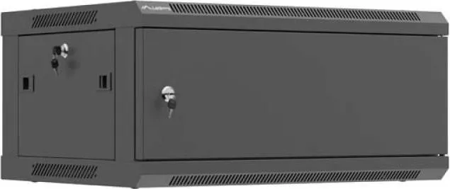 Dulap rack de perete 19", 4U, 600x450 mm, pentru asamblare, usa metalica, RAL9004, IP20, negru