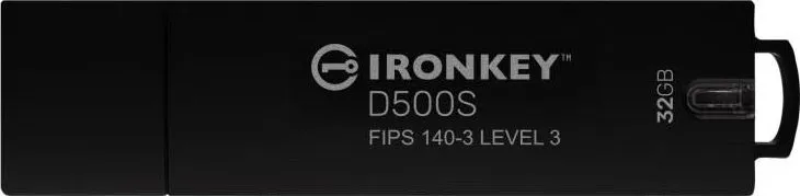 Memorie USB Kingston IronKey D500S 32GB, USB Type-A, Negru