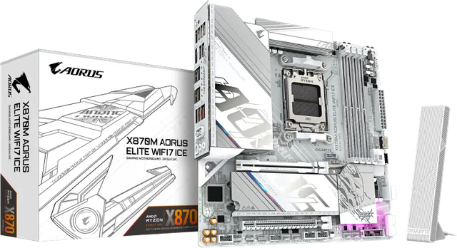 Placa de baza Gigabyte X870M Aorus Elite WIFI7 ICE, Socket AM5, DDR5, Micro-ATX