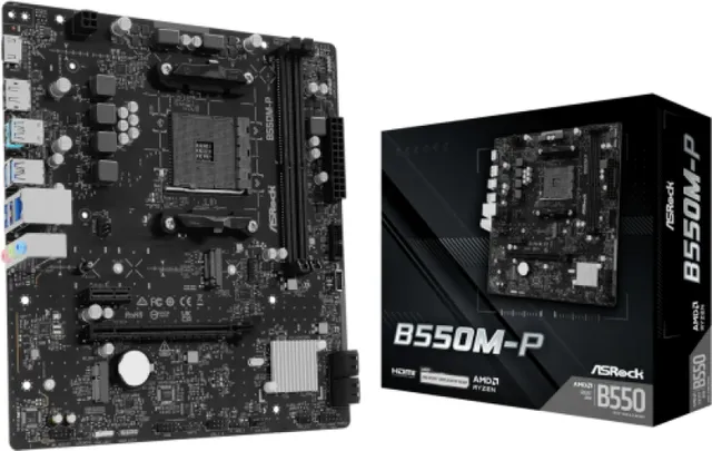 Placa de baza ASRock B550M-P, Socket AM4, DDR4, Micro-ATX