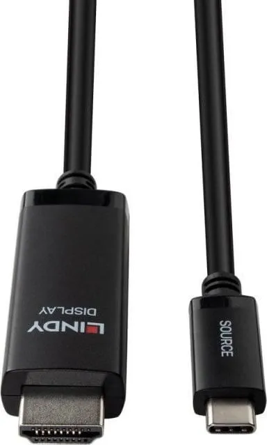 Cablu Lindy 43433, USB Type C/ HDMI, 1 m, Negru