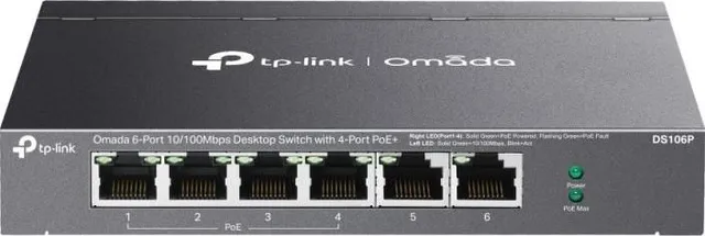 Switch TP-LINK Omada DS106P, Fast Ethernet, 6 porturi