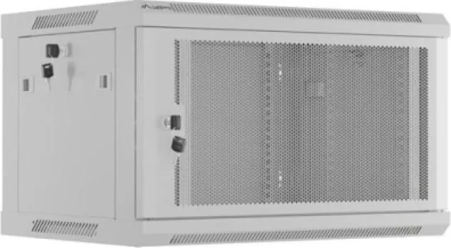 Dulap rack de perete 19", 6U, 600x450 mm, usa perforata, gri
