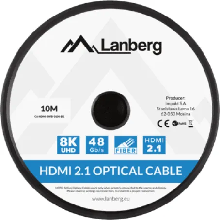 Cablu Lanberg CA-HDMI-30FB-0100-BK, HDMI, 10 m, Negru