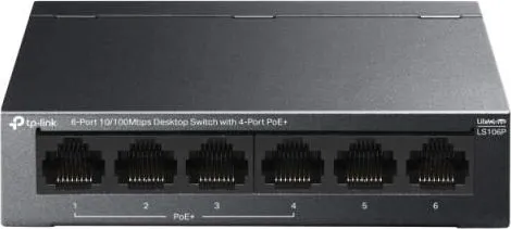 Switch TP-LINK LS106P, Fast Ethernet, 6 porturi, PoE