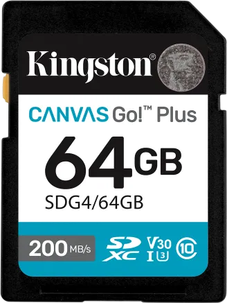 Card de memorie Kingston Canvas Go! Plus SDXC, 64 GB, Clasa 10