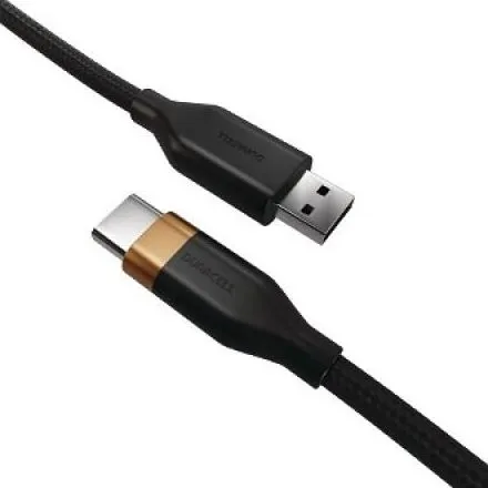 Cablu Duracell DRU5011A, USB A/ USB Type C, 1m, Negru