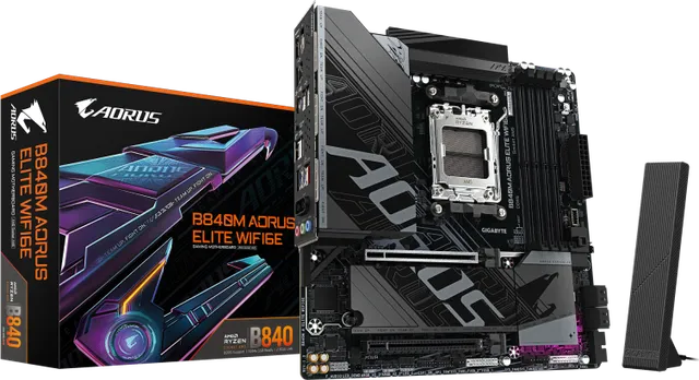 Placa de baza Gigabyte B840M Aorus Elite Wifi6E, Socket AM5, DDR5, Micro-ATX