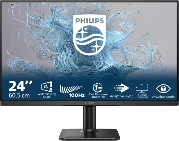 Monitor Consumer Philips 24E2N1100LB/00, 24", 1920 x 1080 pixeli, Black