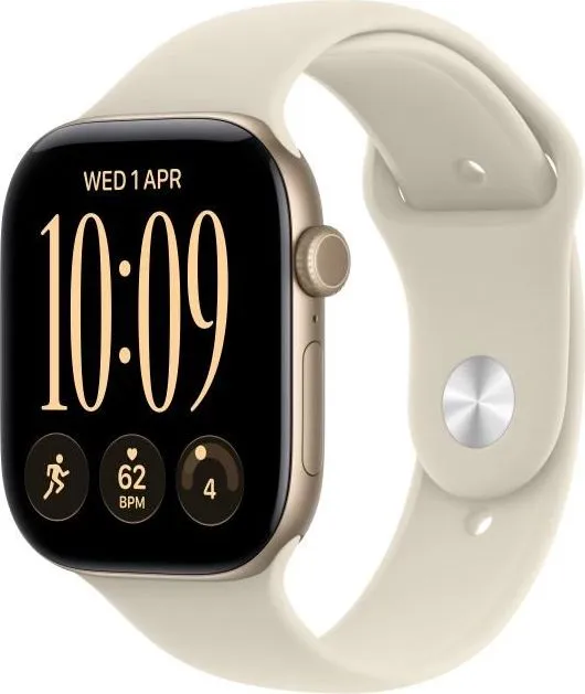 Apple Watch Series 12 GPS 46mm Light Gold Aluminium Case with Sand Sport Band - M/L