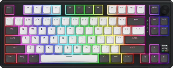 Tastatura Mecanica Gaming Hator Skyfall Pro Wireless 80, RGB, Wireless, Gri, EN US