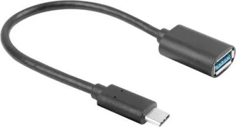 Cablu Lanberg AD-UC-UA-04, USB C/ USB A, 15 cm, Negru