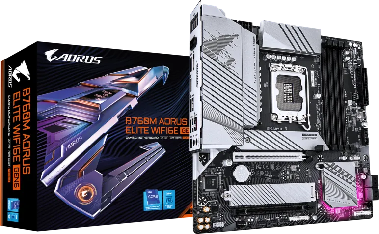Placa de baza Gigabyte B760M Aorus Elite WIFI6E GEN5, LGA 1700, DDR5, Micro-ATX