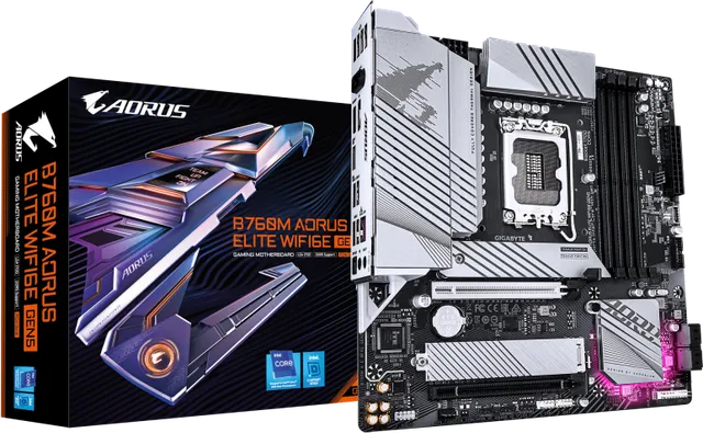 Placa de baza Gigabyte B760M Aorus Elite WIFI6E GEN5, LGA 1700, DDR5, Micro-ATX