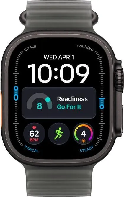 Apple Watch Ultra 4 GPS + Cellular 49mm Black Titanium Case with Translucent Black Ocean Band