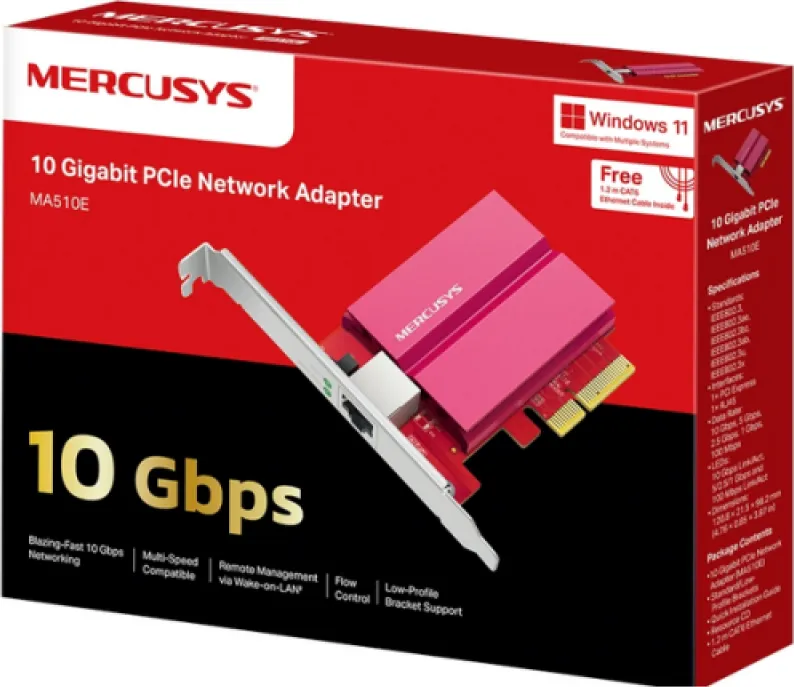 Adaptor 10 Gigabit PCIe Network Mercusys MA510E