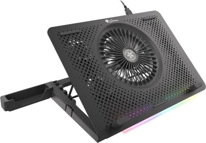 Stand/Cooler laptop Genesis Oxid 450 RGB, 15.6", 5 ventilatoare, iluminare RGB, negru