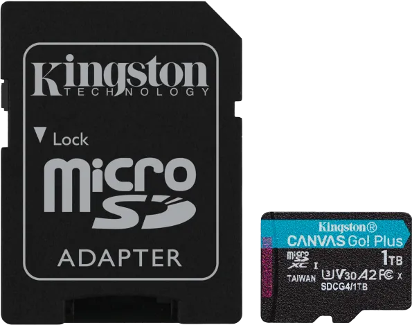 Card de memorie Kingston Canvas Go Plus Micro-SDXC, 1 TB, Clasa 10 + Adaptor