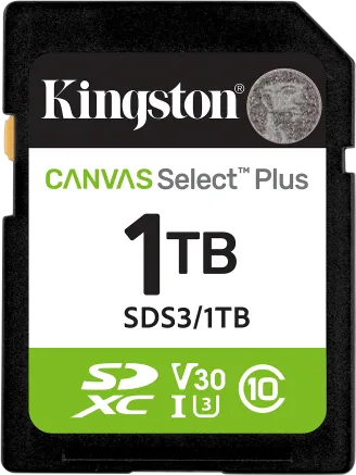 Card de memorie Kingston Canvas Select Plus Gen3 Micro-SDXC, 1 TB, Clasa 10
