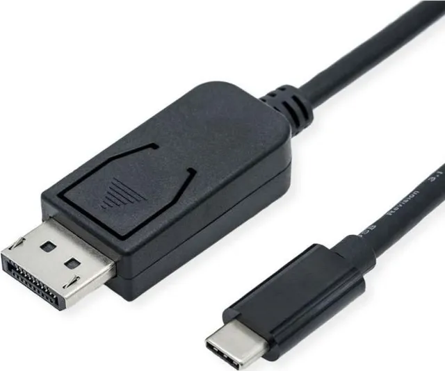 Cablu Roline Type C la DisplayPort 8K60Hz, DisplayPort/ USB Type C, 2m, Negru