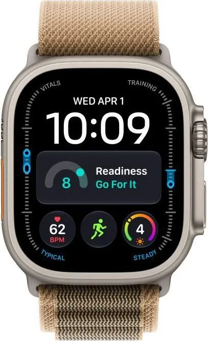 Apple Watch Ultra 4 GPS + Cellular 49mm Natural Titanium Case with Desert Alpine Loop - L