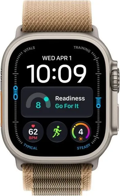 Apple Watch Ultra 4 GPS + Cellular 49mm Natural Titanium Case with Desert Alpine Loop - L