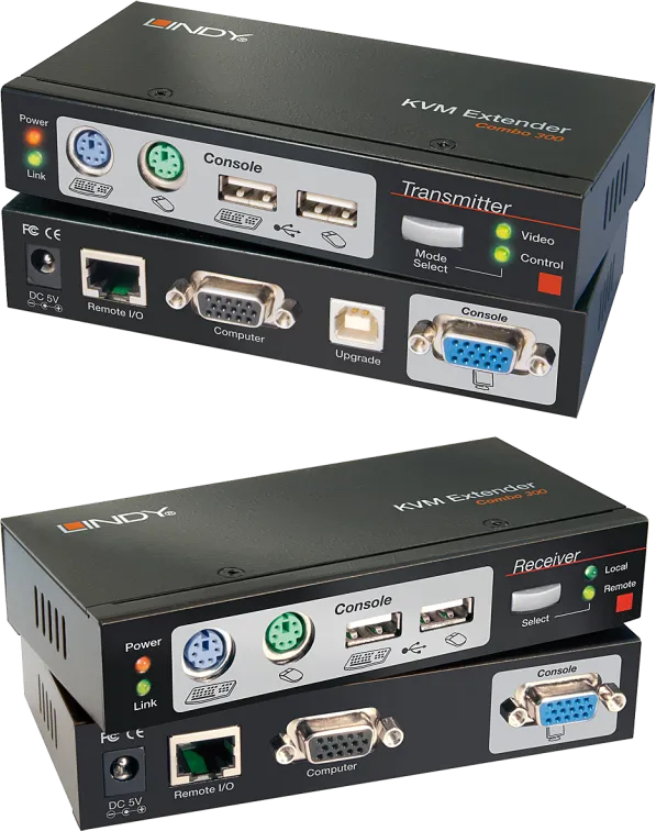 Lindy 300m Cat.6 VGA, USB & PS/2 KVM Extender