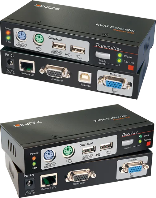 Lindy 300m Cat.6 VGA, USB & PS/2 KVM Extender