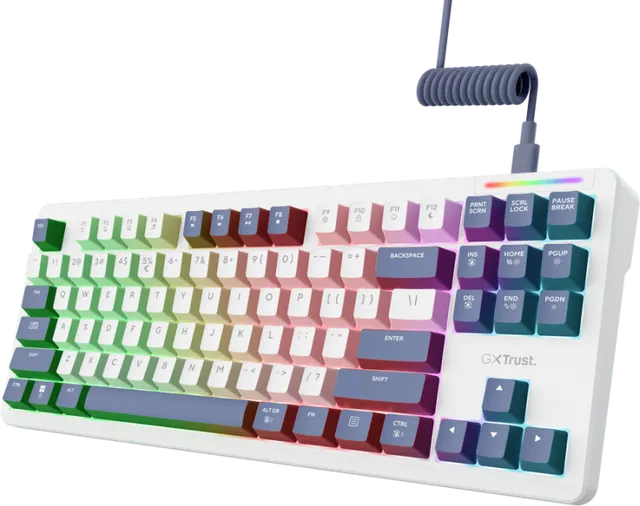 Tastatura Mecanica Gaming Trust GXT 872 Xyra TKL, RGB, USB, Alb, EN International