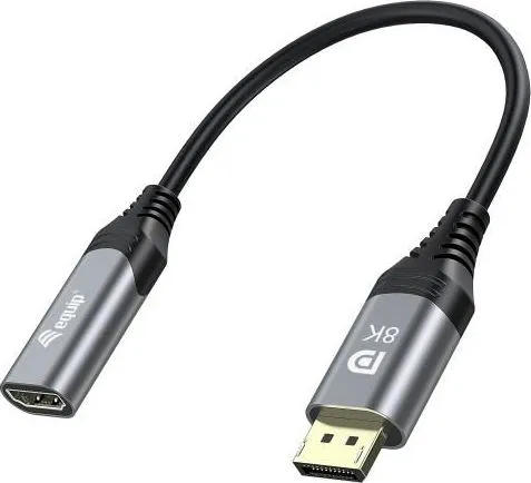 Cablu Equip DisplayPort 1.4 to HDMI Adapter, DisplayPort/ HDMI, 0.15m, Negru