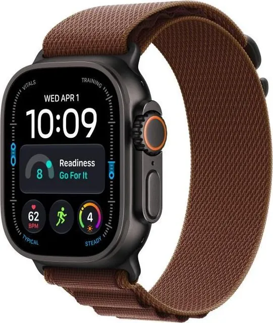 Apple Watch Ultra 4 GPS + Cellular 49mm Black Titanium Case with Burgundy Alpine Loop - M