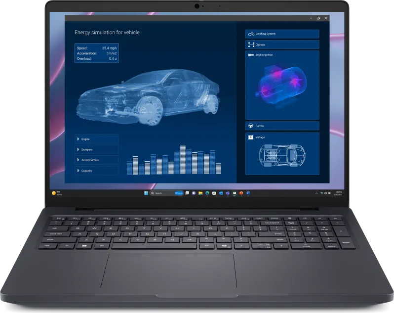 Laptop Business DELL Pro Max 16 MC16255, cu procesor Ryzen AI 7 PRO 350, 16'' WVA, 32 GB LPDDR5x, 512 GB