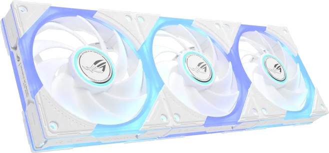 Ventilator Carcasa ASUS ROG Eurux GR120 ARGB Fan White Triple Pack, 12 cm, 2600 RPM, 3 ventilatoare, RGB