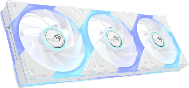 Ventilator Carcasa ASUS ROG Eurux GR120 ARGB Fan White Triple Pack, 12 cm, 2600 RPM, 3 ventilatoare, RGB