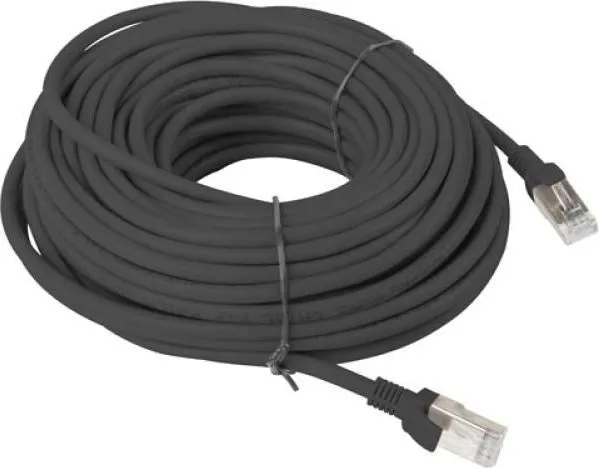 Patch cord Cat.6 UTP 20 m negru, Fluke Passed
