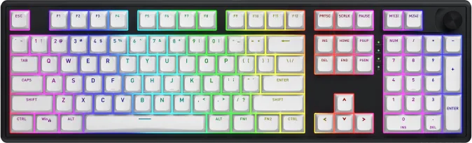Tastatura Mecanica Gaming Hator Skyfall Wireless 100, RGB, Wireless, Alb-Negru, EN US