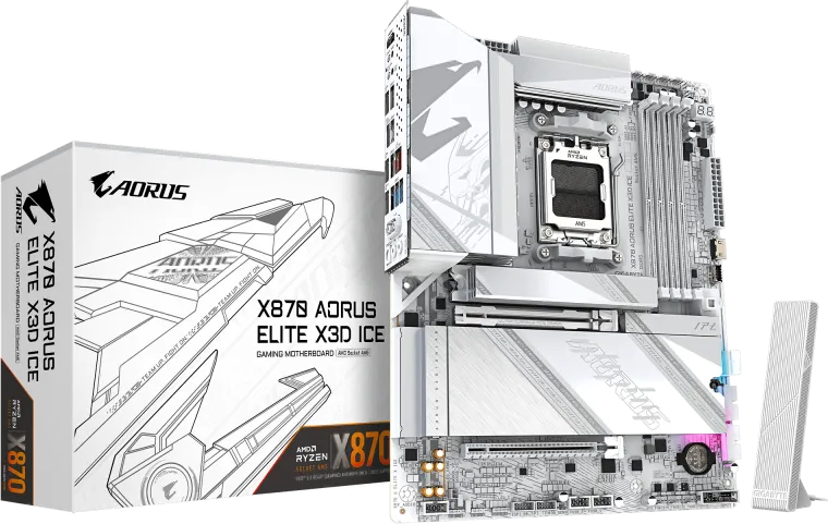 Placa de baza Gigabyte X870 Aorus Elite X3D ICE, Socket AM5, DDR5, ATX
