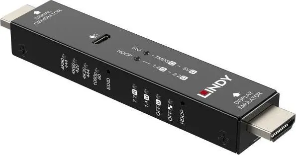 Emulator Lindy HDMI 4K60 Signal Generator & Display, HDMI, Negru