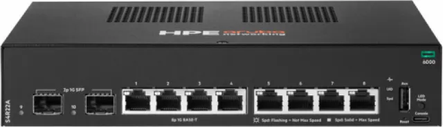 Switch Aruba CX 6000, Gigabit, 8 porturi