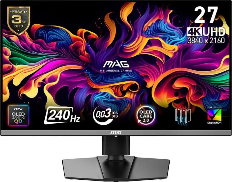 Monitor Consumer MSI MAG 272UP QD-OLED X24, 26.5", 3840 x 2160 pixeli, Black