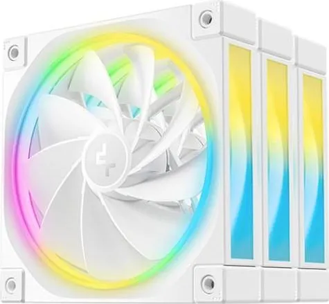 Ventilator Carcasa Deepcool FL12R WH-3 IN 1, 12 cm, 2100 RPM, 3 ventilatoare, RGB